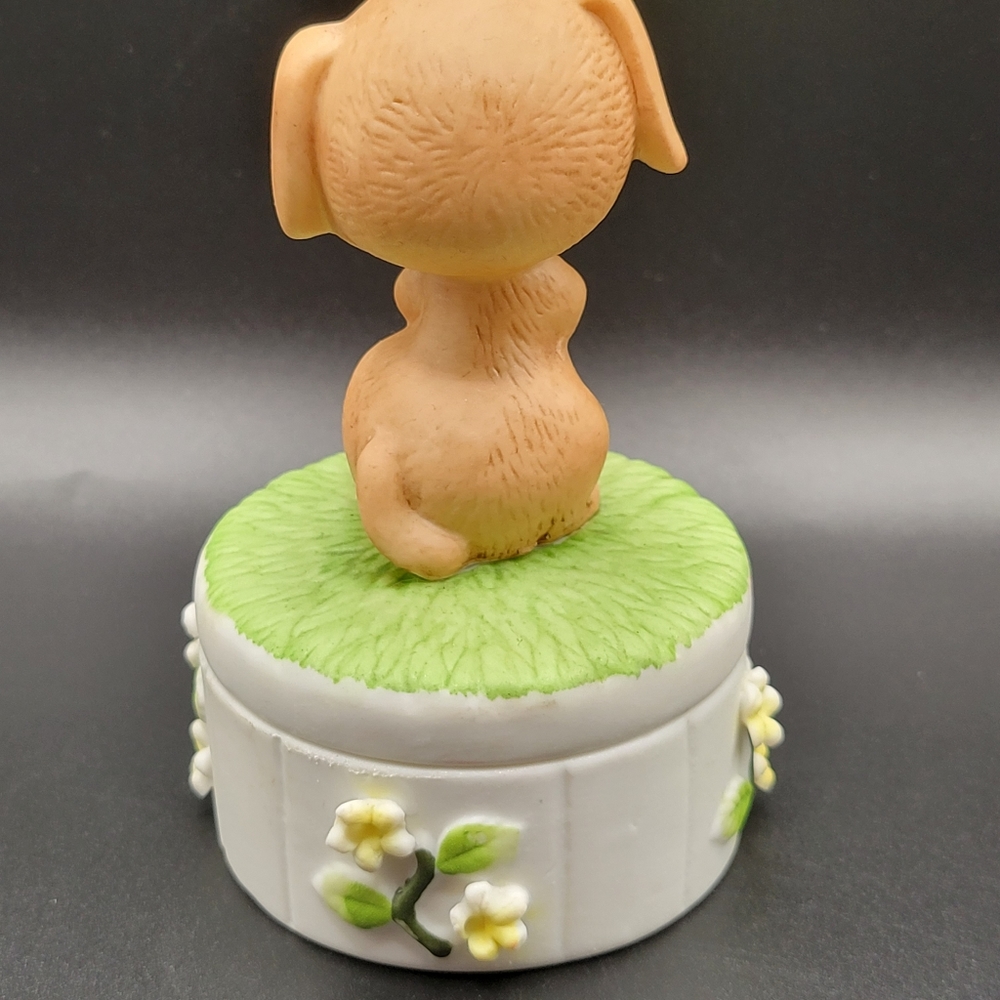 VTG Lefton Puppy Trinket Box | Original Sticker - Picture 5 of 13